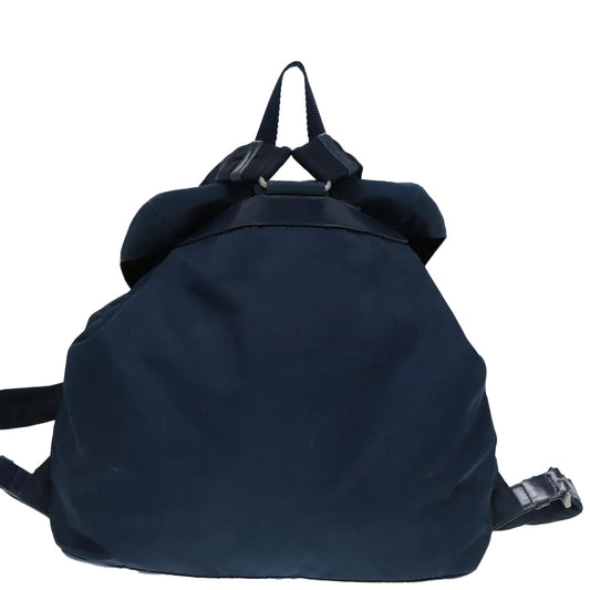 Luxury Prada Backpack Nylon Navy Silver 89367