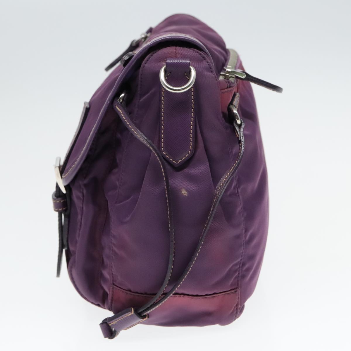 Luxury Prada Shoulder Bag Nylon Purple Gold 89419