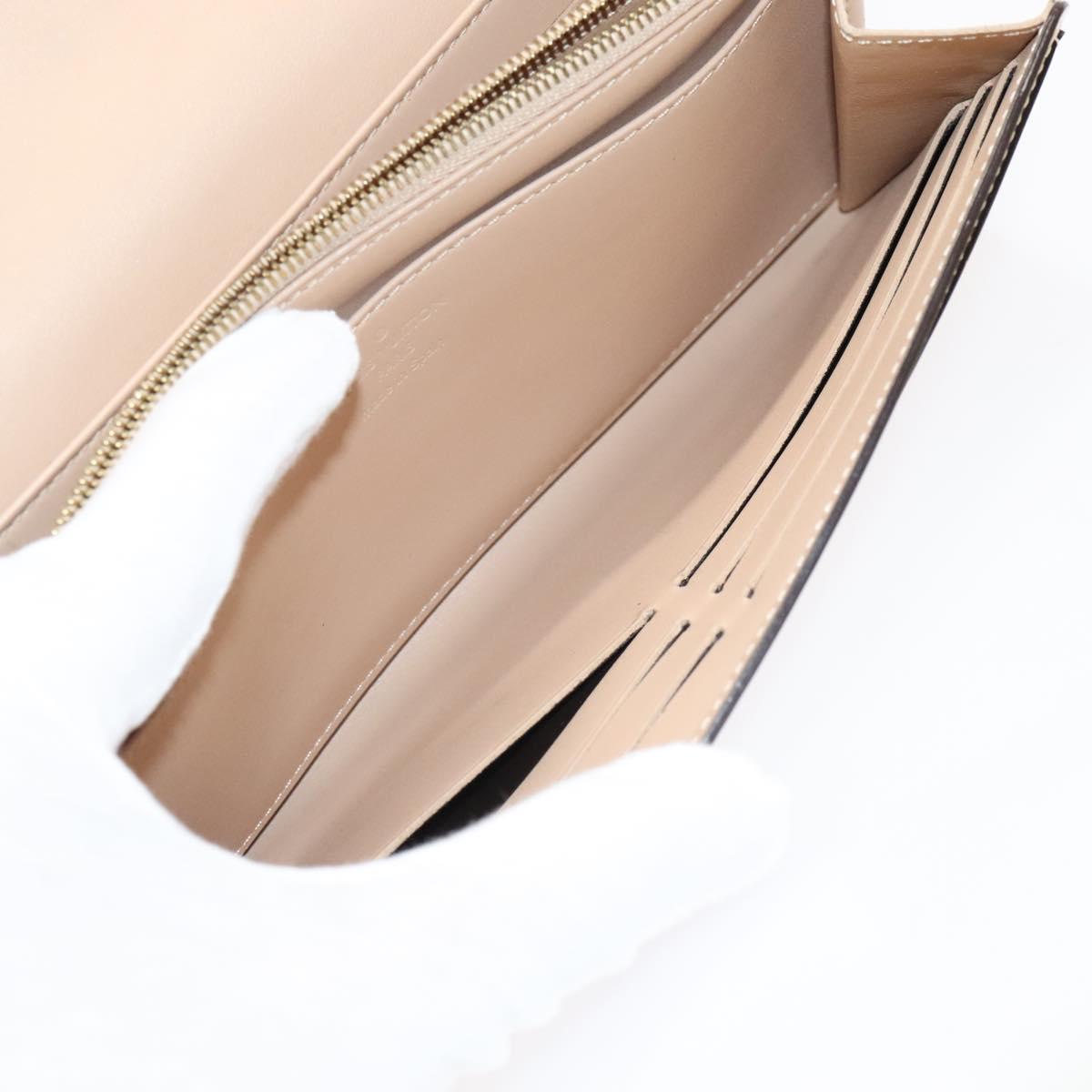 LOUIS VUITTON Vernis Portefeuille Louise Wallet Beige Dunne M61318 LV 89479