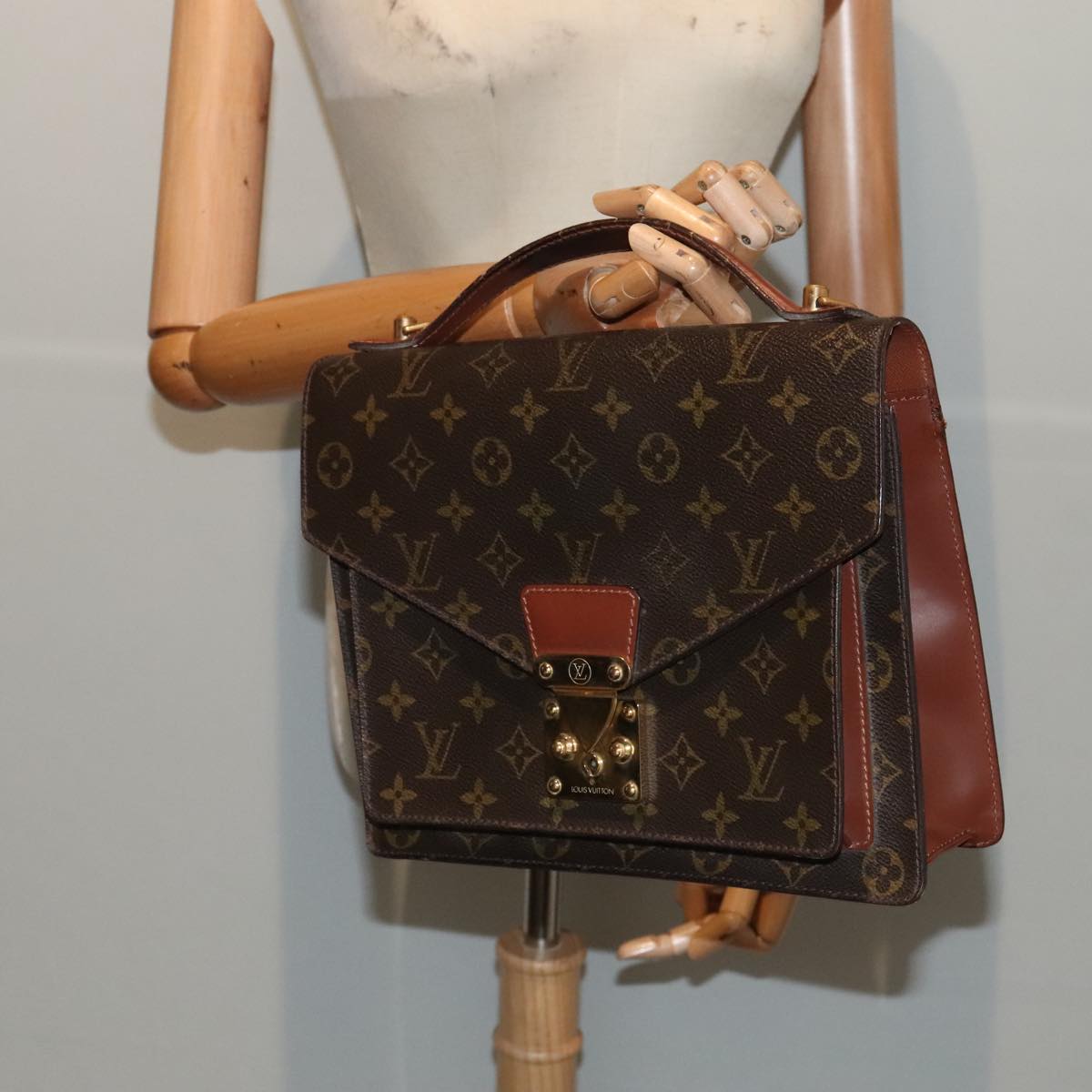 LOUIS VUITTON Monogram Monceau 28 Hand Bag 2way M51185 LV 89530