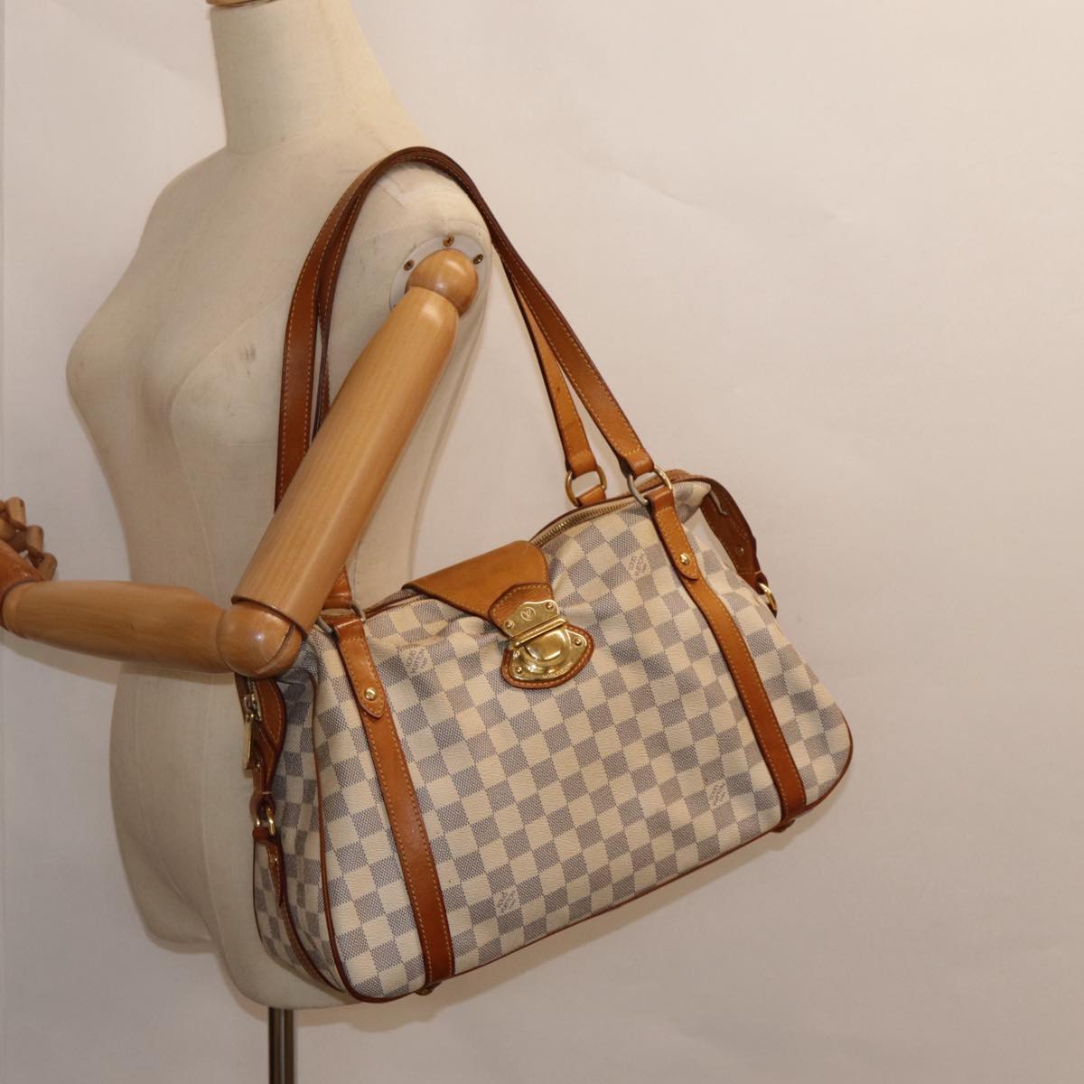 LOUIS VUITTON Damier Azur Stresa PM Tote Bag M51188 LV 89573