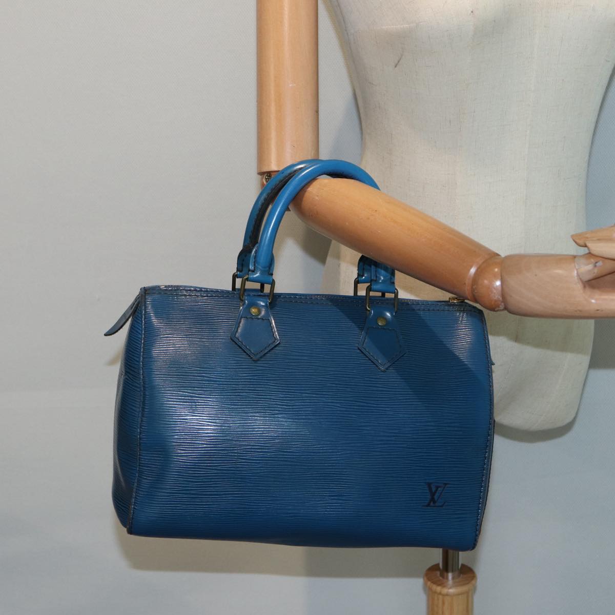 LOUIS VUITTON Epi Speedy 25 Hand Bag Toledo Blue M43015 LV 89591