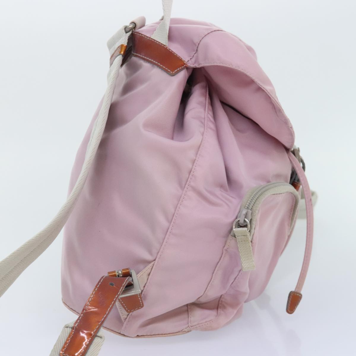 Luxury Prada Backpack Nylon Pink Silver 89617
