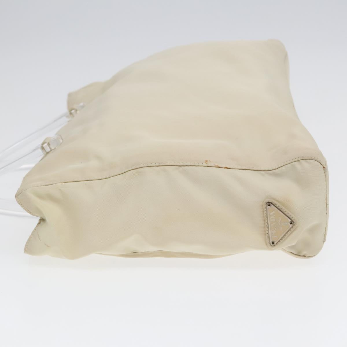 Luxury Prada Hand Bag Nylon White Silver 89620