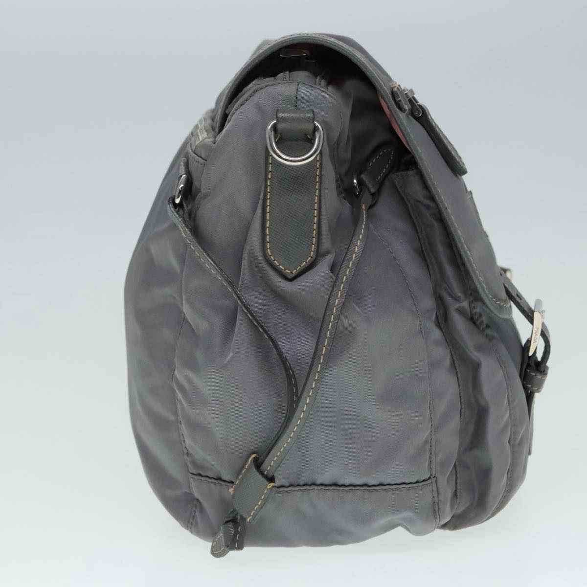 Luxury Prada Shoulder Bag Nylon Gray 89792