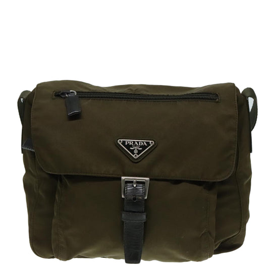 Luxury Prada Shoulder Bag Nylon Khaki 89795