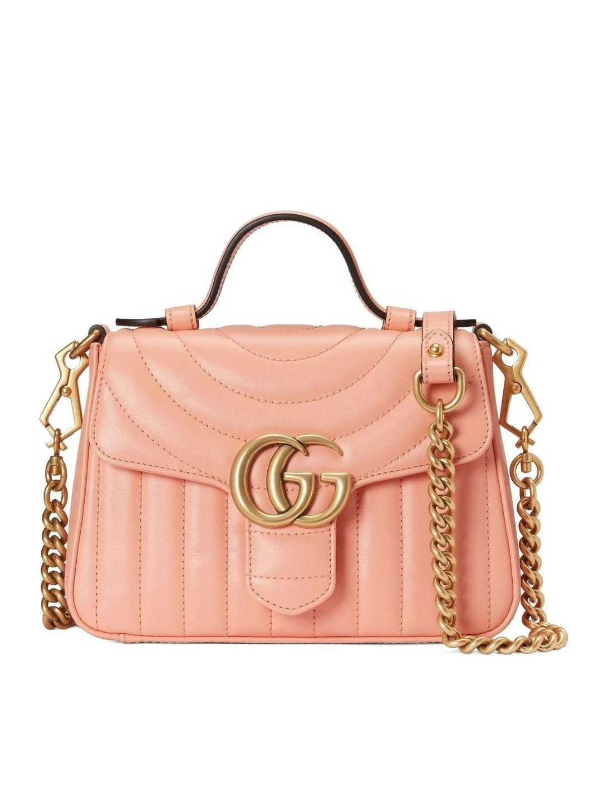 Luxury Gucci Trending 2025 Women's Marmont Mini Top Handle Bag in Peach.chic | 547260AABZE