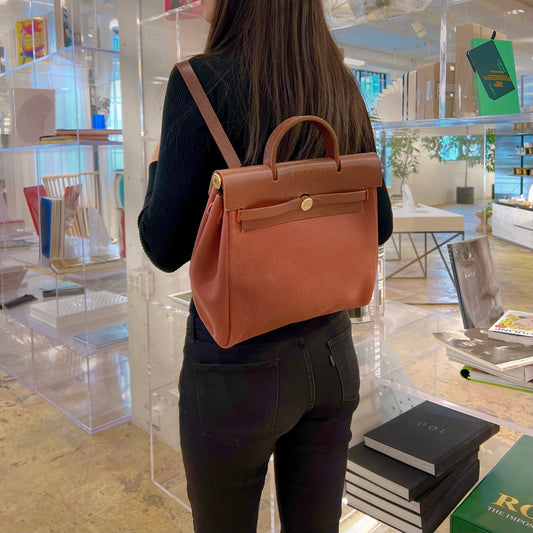 Luxury Hermes herbag ado pm 2way backpack