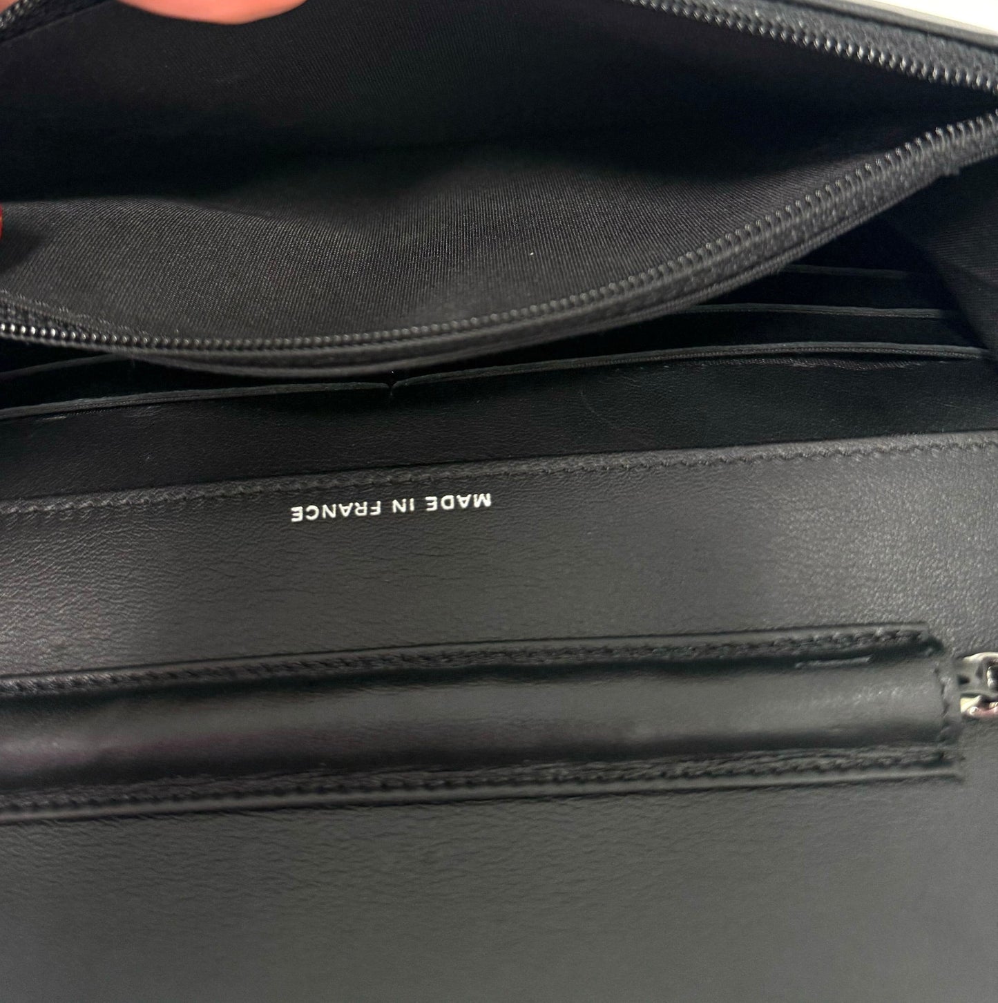 Chanel Black Patent Leather Crystal CC Wallet on a Chain