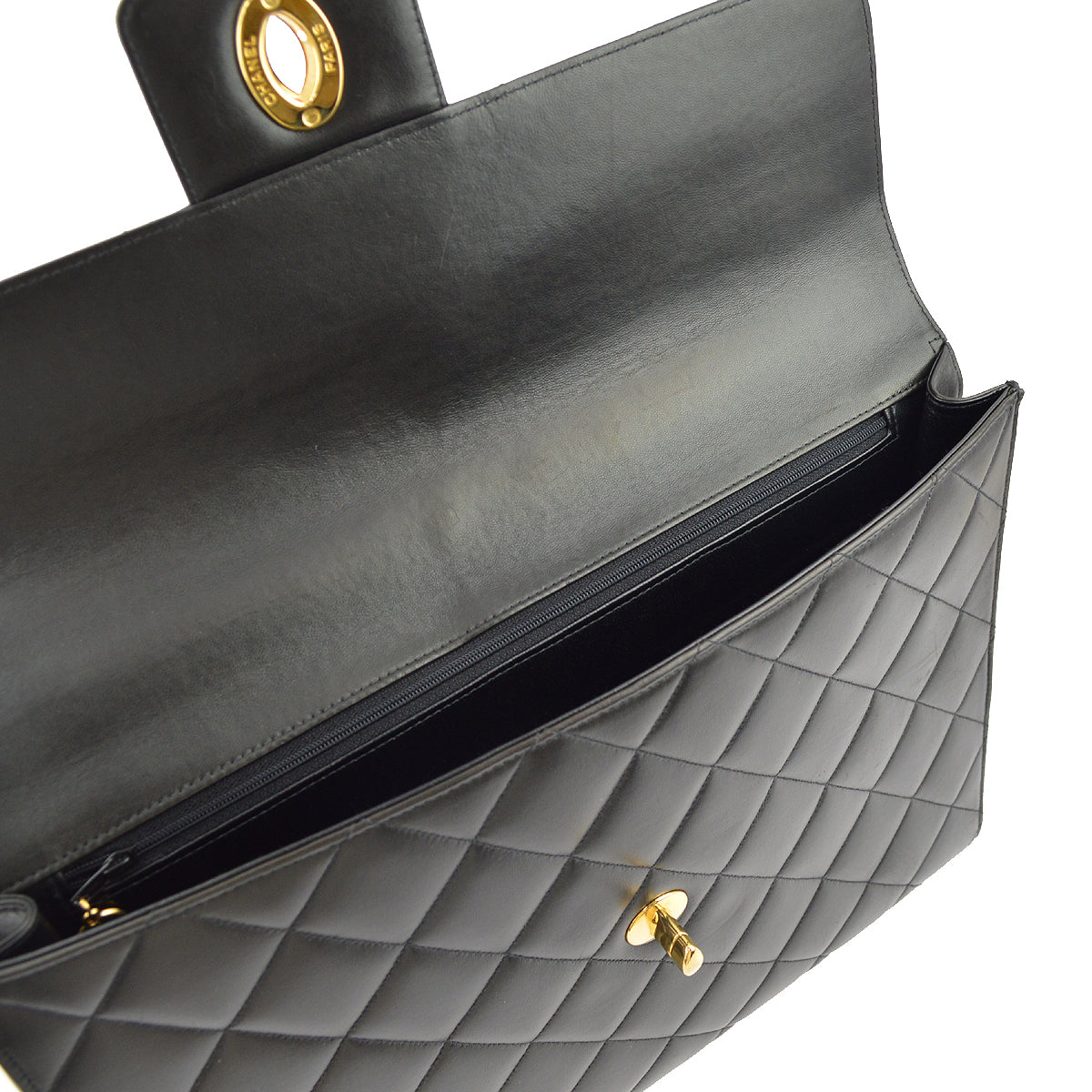 Chanel 1997-1999 Black Lambskin Briefcase