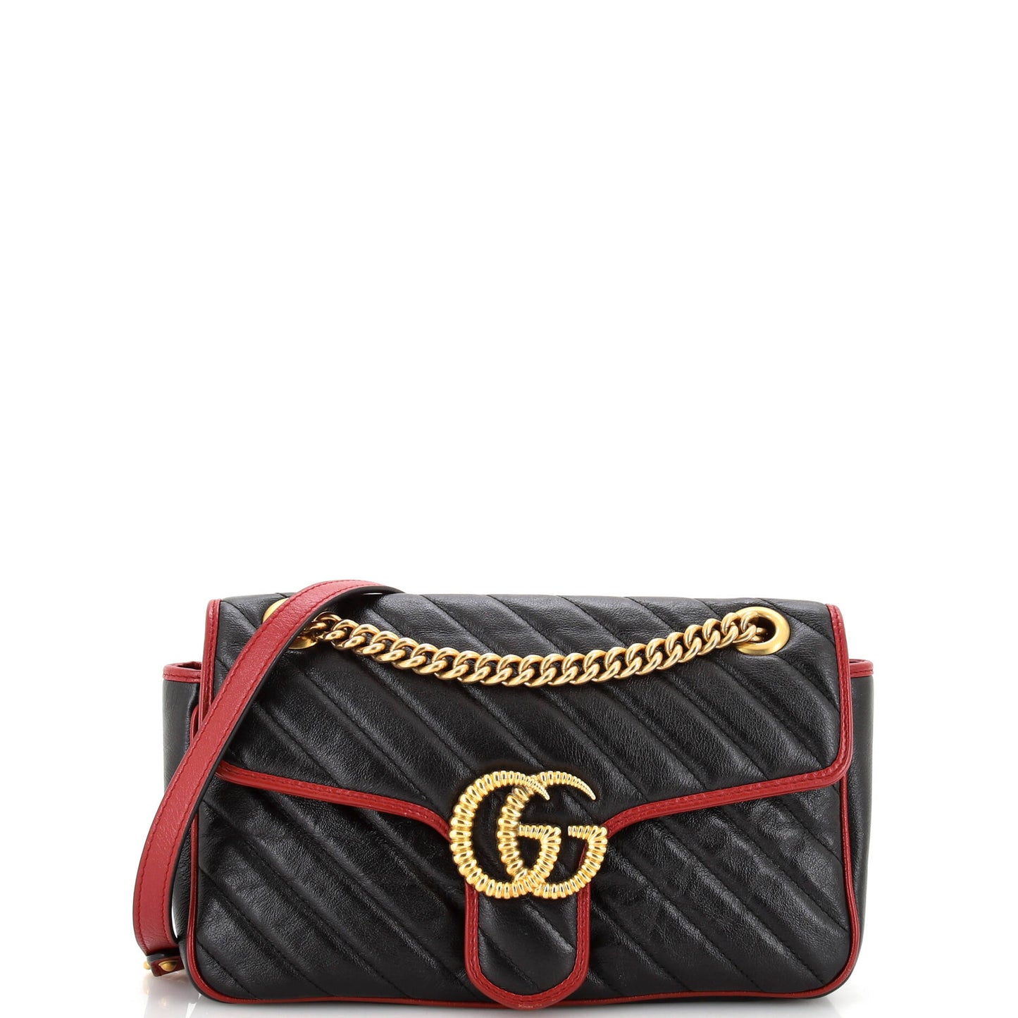 Luxury Gucci Trending 2025 GG Marmont Flap Bag Diagonal Quilted Leather Small