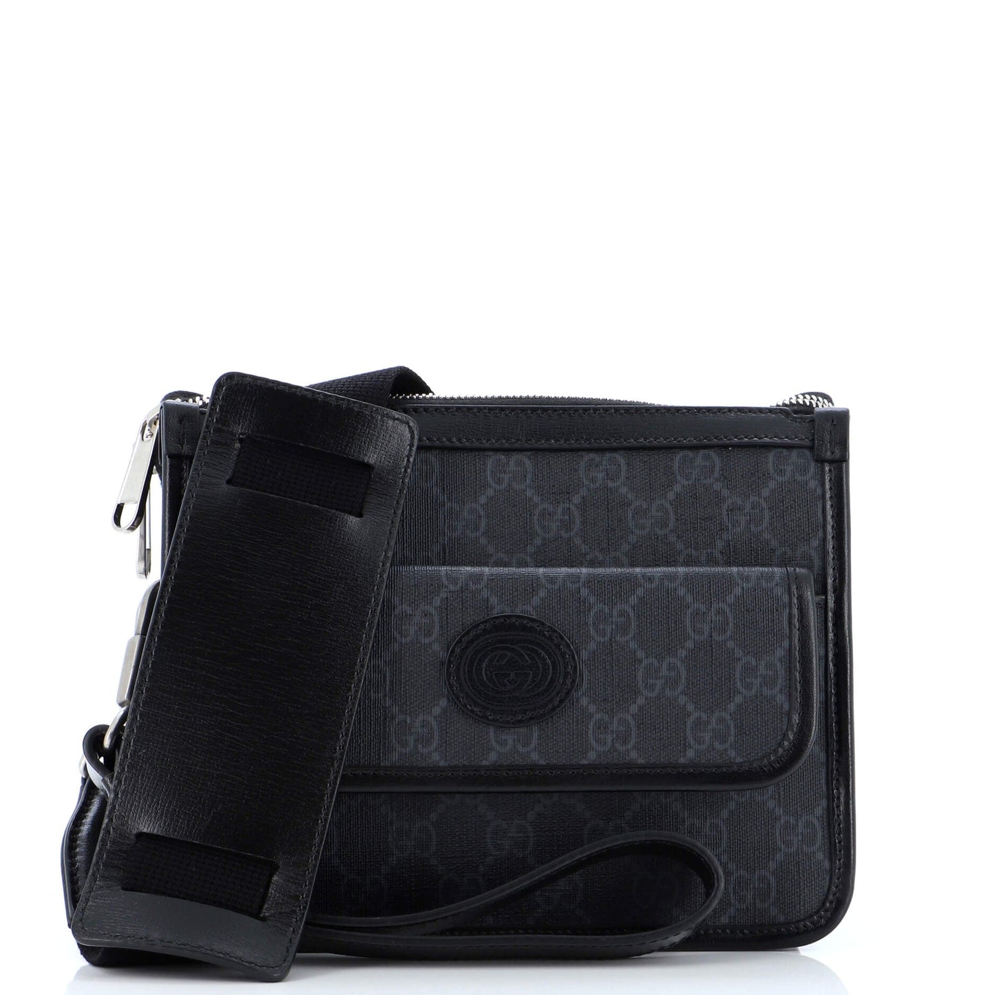 Luxury Gucci Trending 2025 Interlocking G Patch Wristlet Flap Messenger Bag GG Coated Canvas Small
