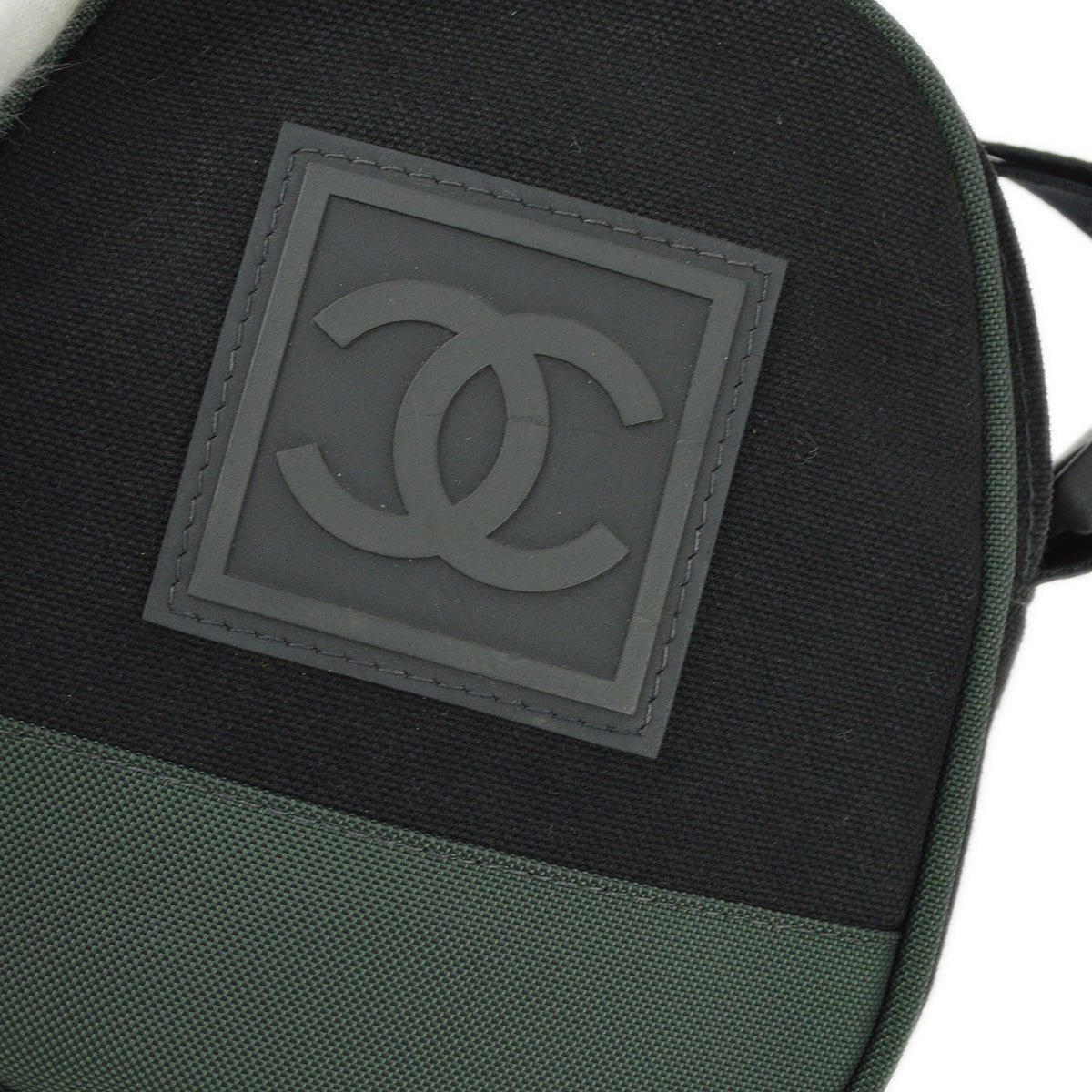 Chanel Black Green Sport Line Bum Shoulder Bag