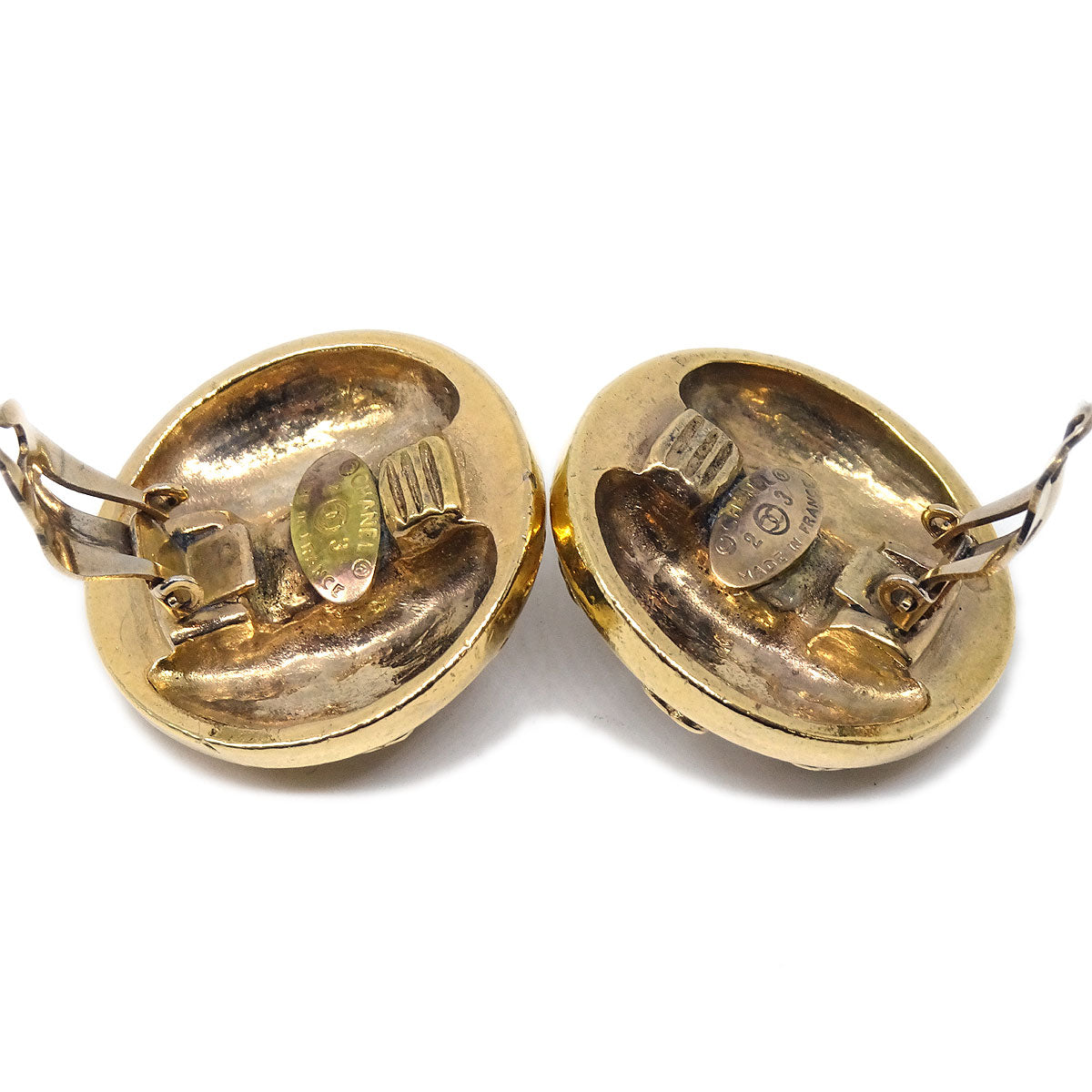 Luxury Chanel 1988 Crystal & Gold Earrings Clip-On 23