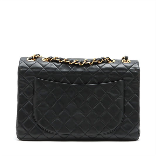 CHANEL DECAMATRASSE 34 MAXI RUMSKIN Single Flap Double Chain Bag Black G A58601 Gold Tools Nonede Noise