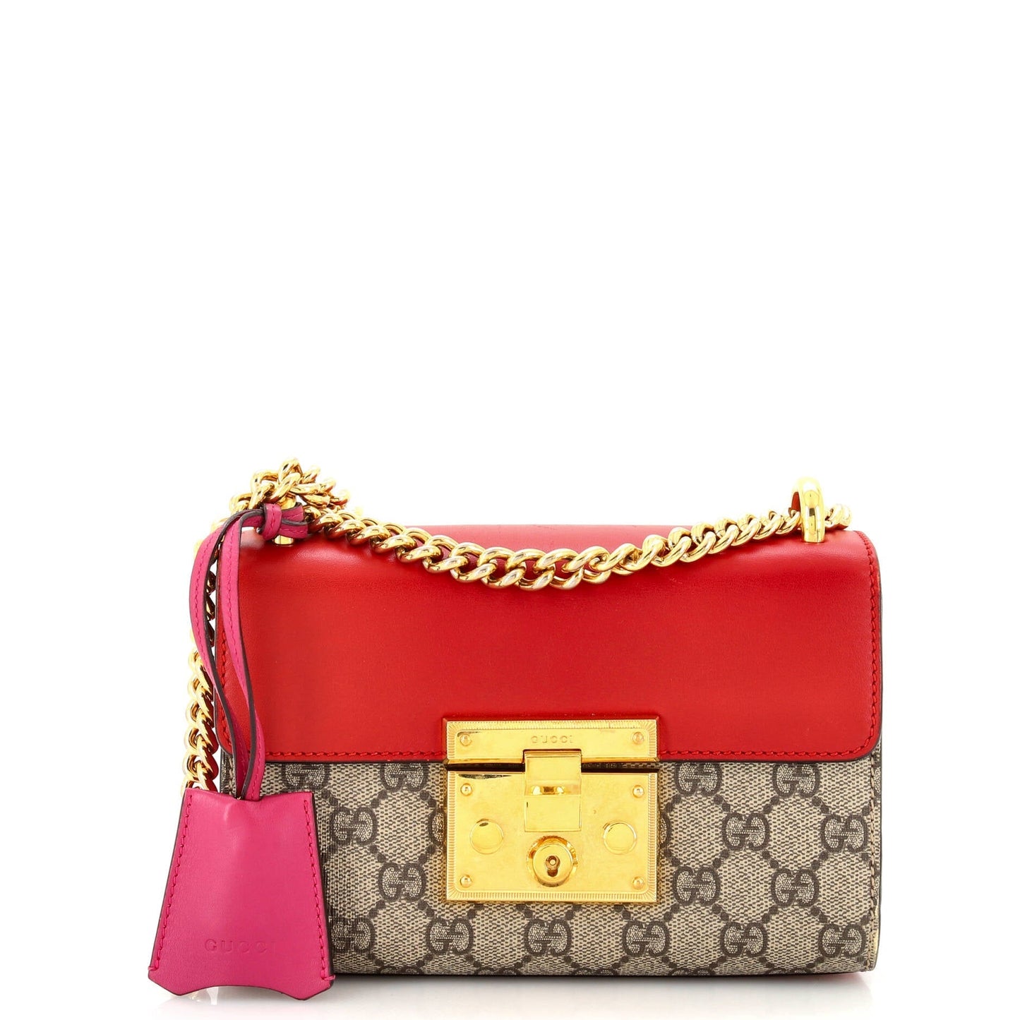 Luxury Gucci Trending 2025 Padlock Shoulder Bag GG Coated Canvas and Leather Small
