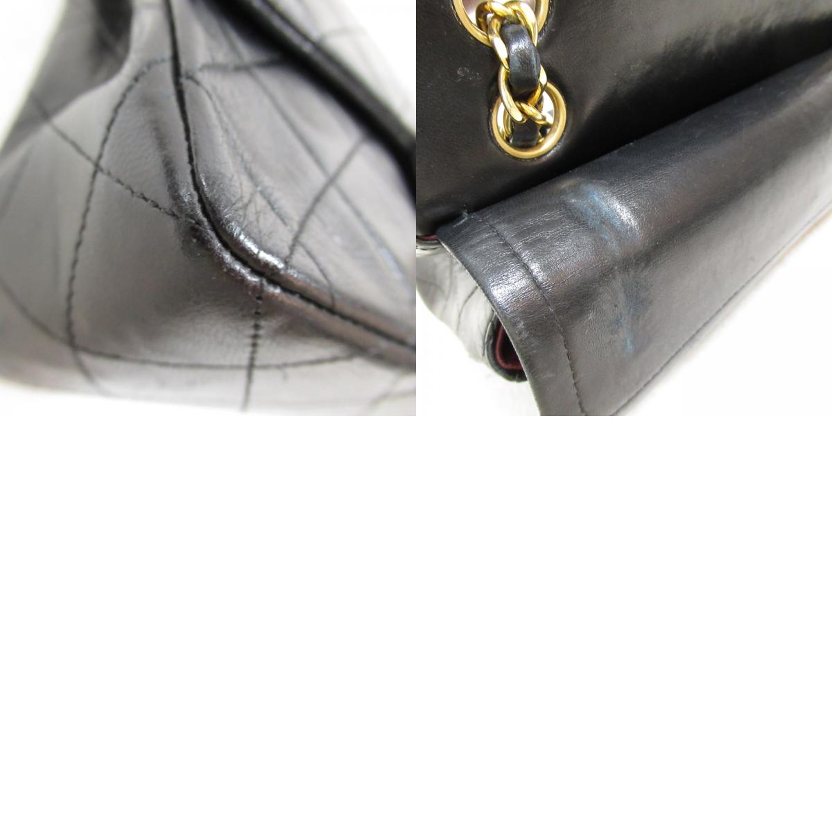 Chanel Double Flap Chain Shoulder Bag Black A01113