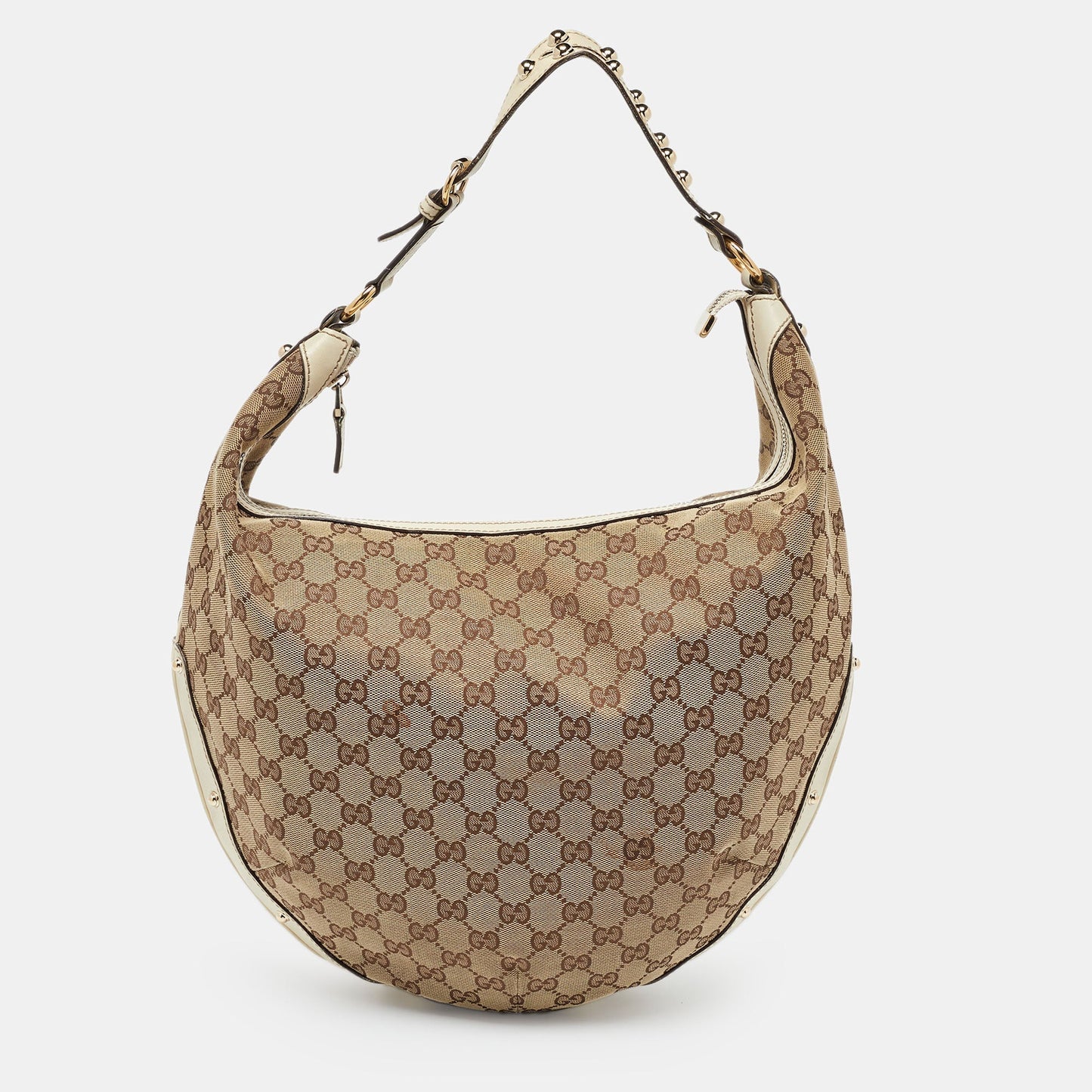 Luxury Gucci Trending 2025 Beige/Off White GG Canvas and Leather Hobo