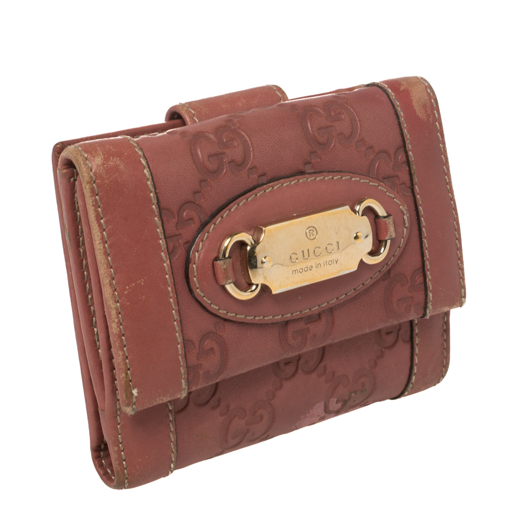 Luxury Gucci Trending 2025 Pink Luxury Gucci Trending 2025ssima Leather French Wallet..