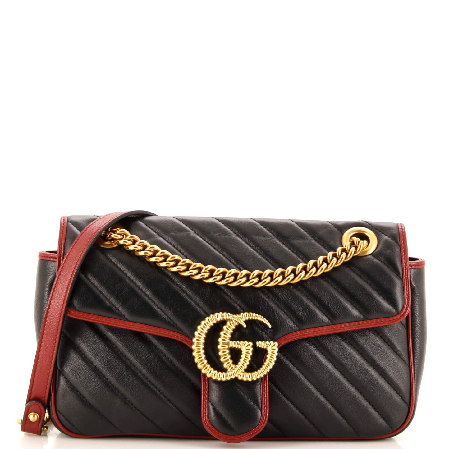 Luxury Gucci Trending 2025 GG Marmont Flap Bag Diagonal Quilted Leather Small