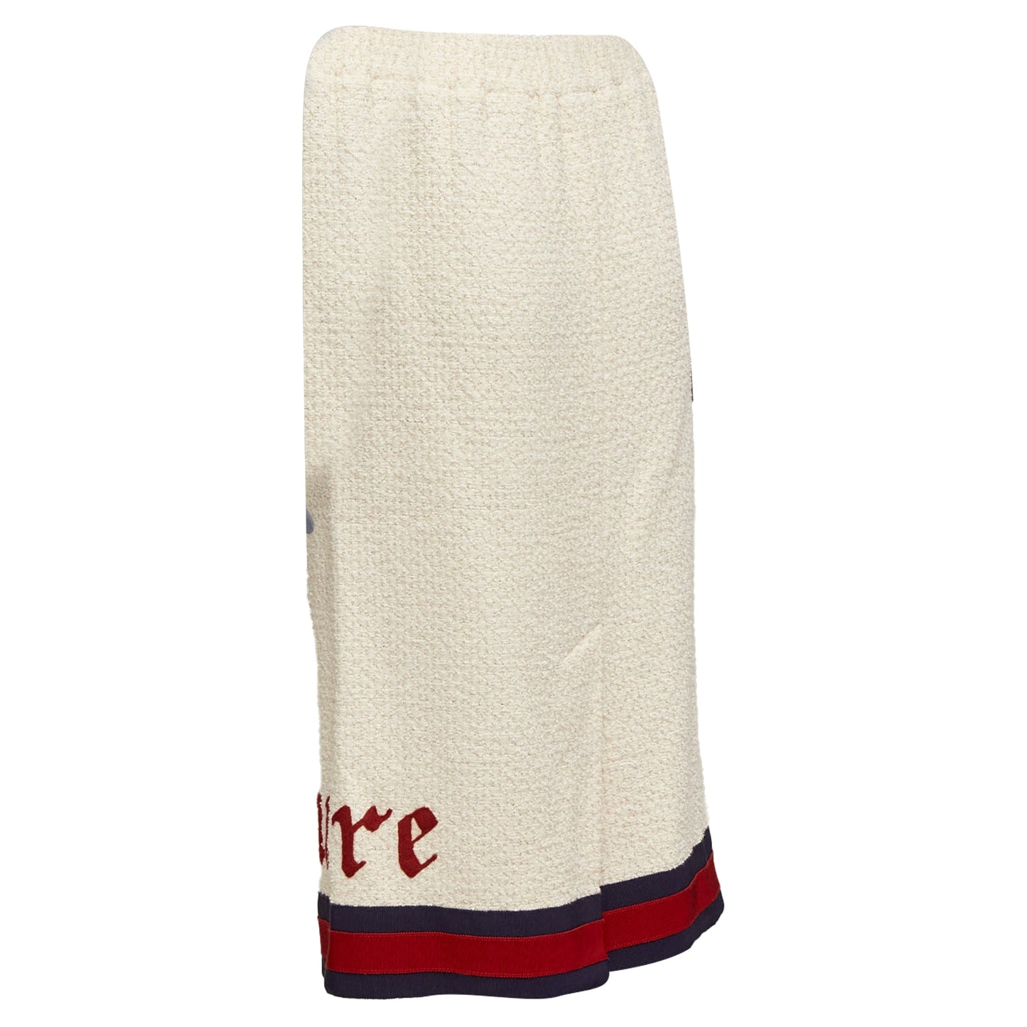 Gucci Modern Future Cotton Boucle Webbing Trim Midi Skirt