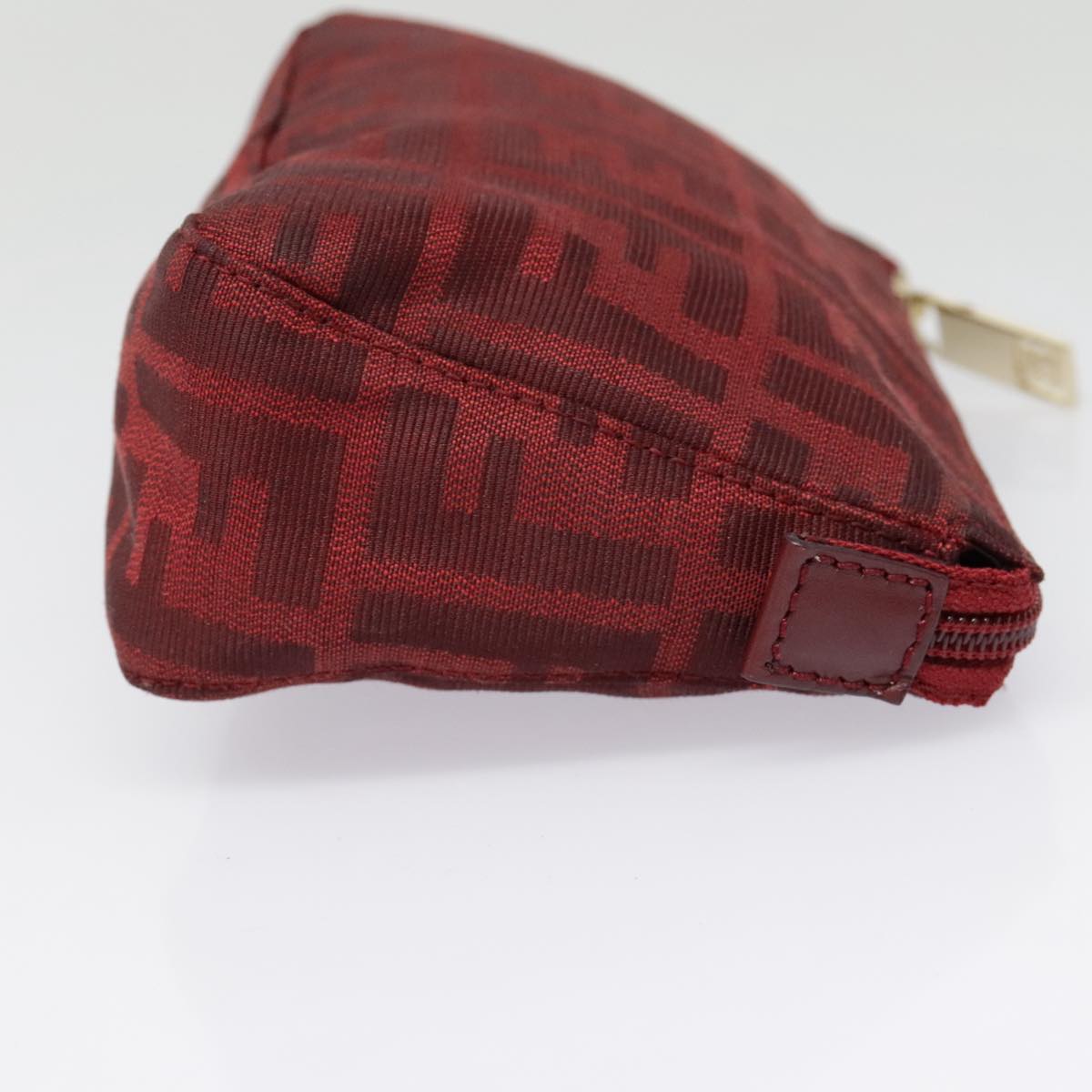 Luxury Fendi Zucca Canvas Pouch Red Gold90202