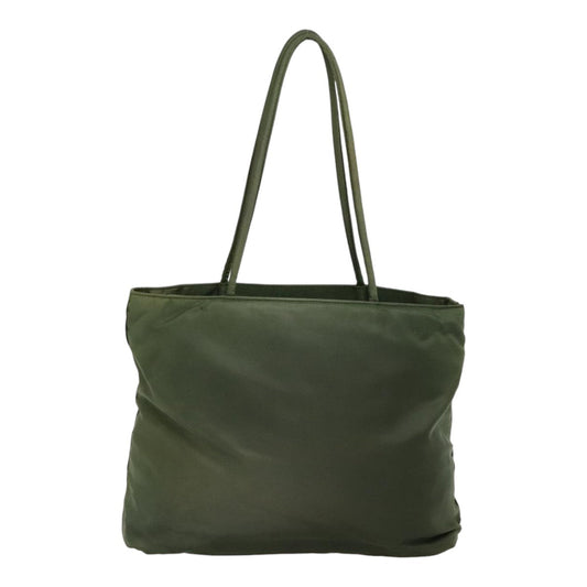 Luxury Prada Tote Bag Nylon Green Silver 90225