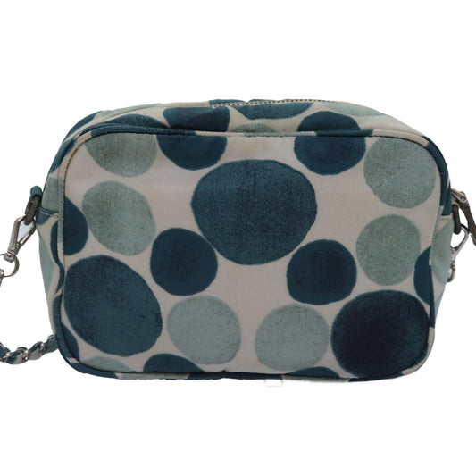 Luxury Prada Chain Shoulder Bag Nylon Blue Silver 90232