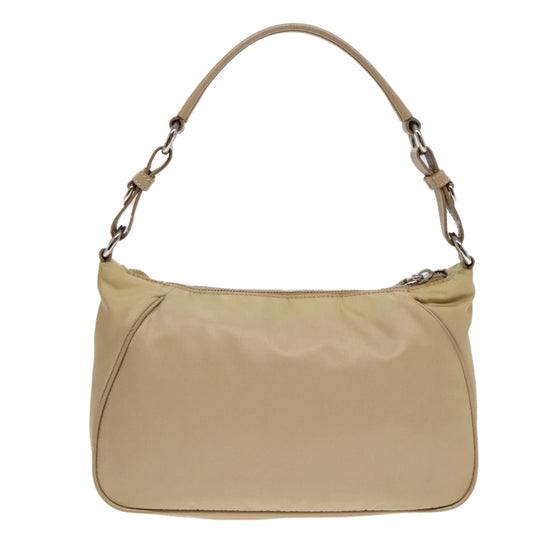 Luxury Prada Shoulder Bag Nylon Beige Silver 90237