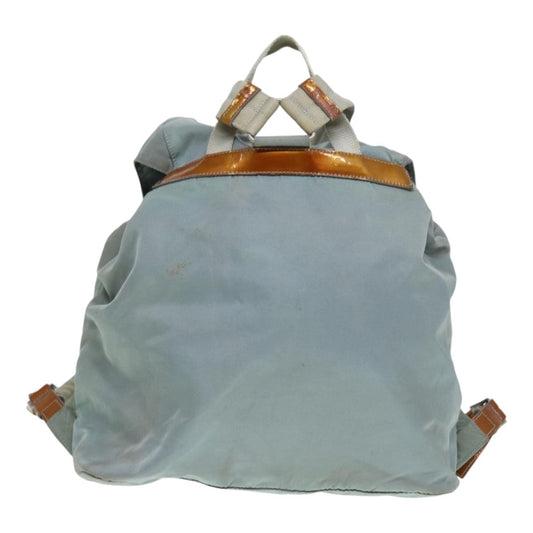 Luxury Prada Backpack Nylon Light Blue Silver 90336