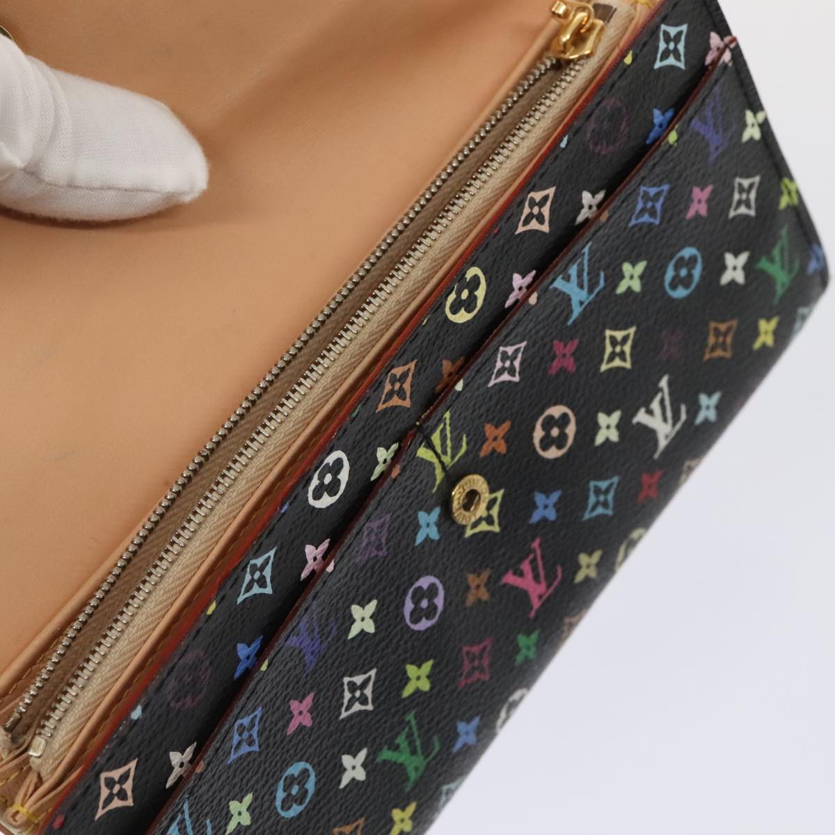 LOUIS VUITTON Multicolor Pochette Porte Monnaie Credit Black M60005 90393
