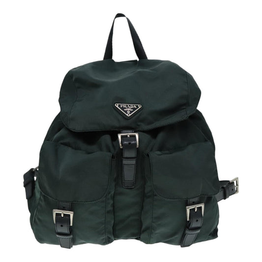 Luxury Prada Backpack Nylon Khaki Silver 90473