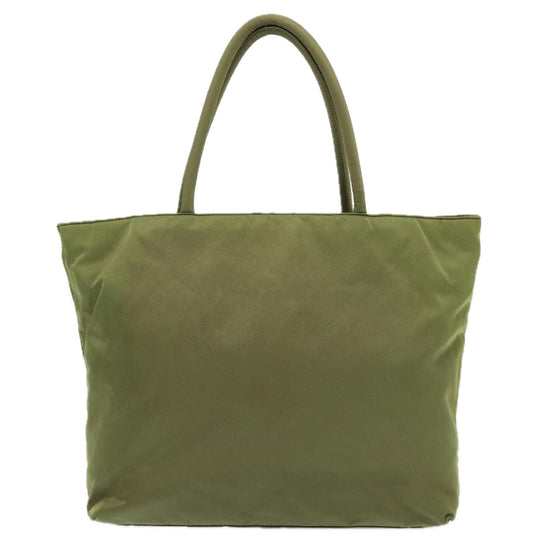 Luxury Prada Hand Bag Nylon Green Silver 90537