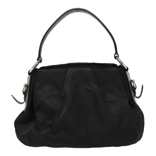 Luxury Prada Shoulder Bag Nylon Leather Black Silver 90555