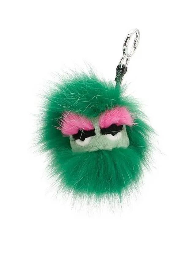 Luxury Fendi Monster Pom Pom Fur Charm Green