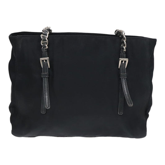 Luxury Prada Chain Shoulder Bag Nylon Black 90711