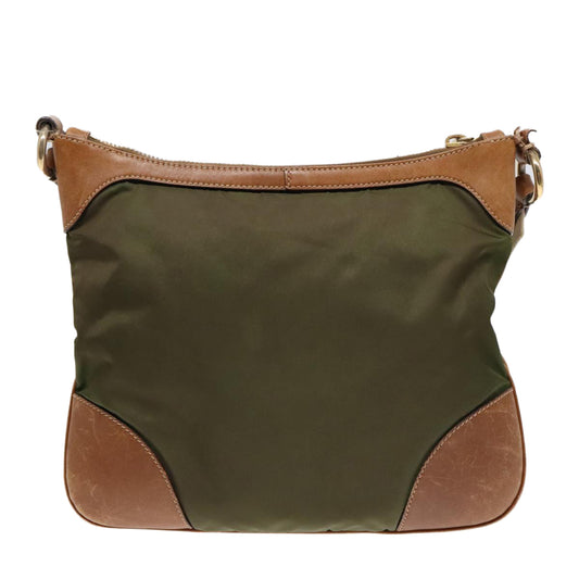 Luxury Prada Shoulder Bag Nylon Green Gold 90748