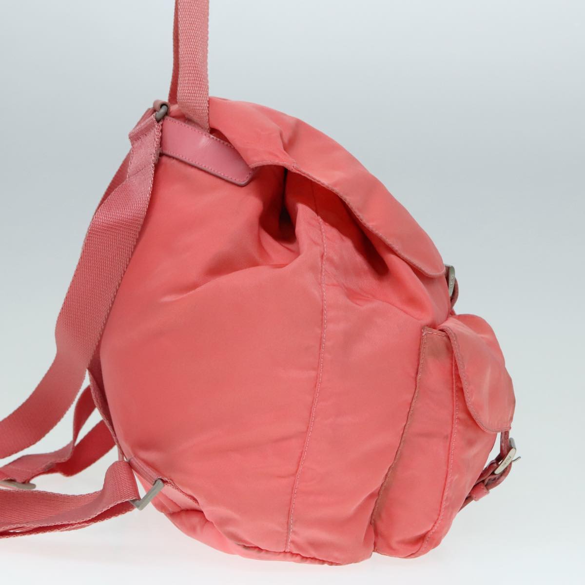 Luxury Prada Backpack Nylon Pink Silver 90750