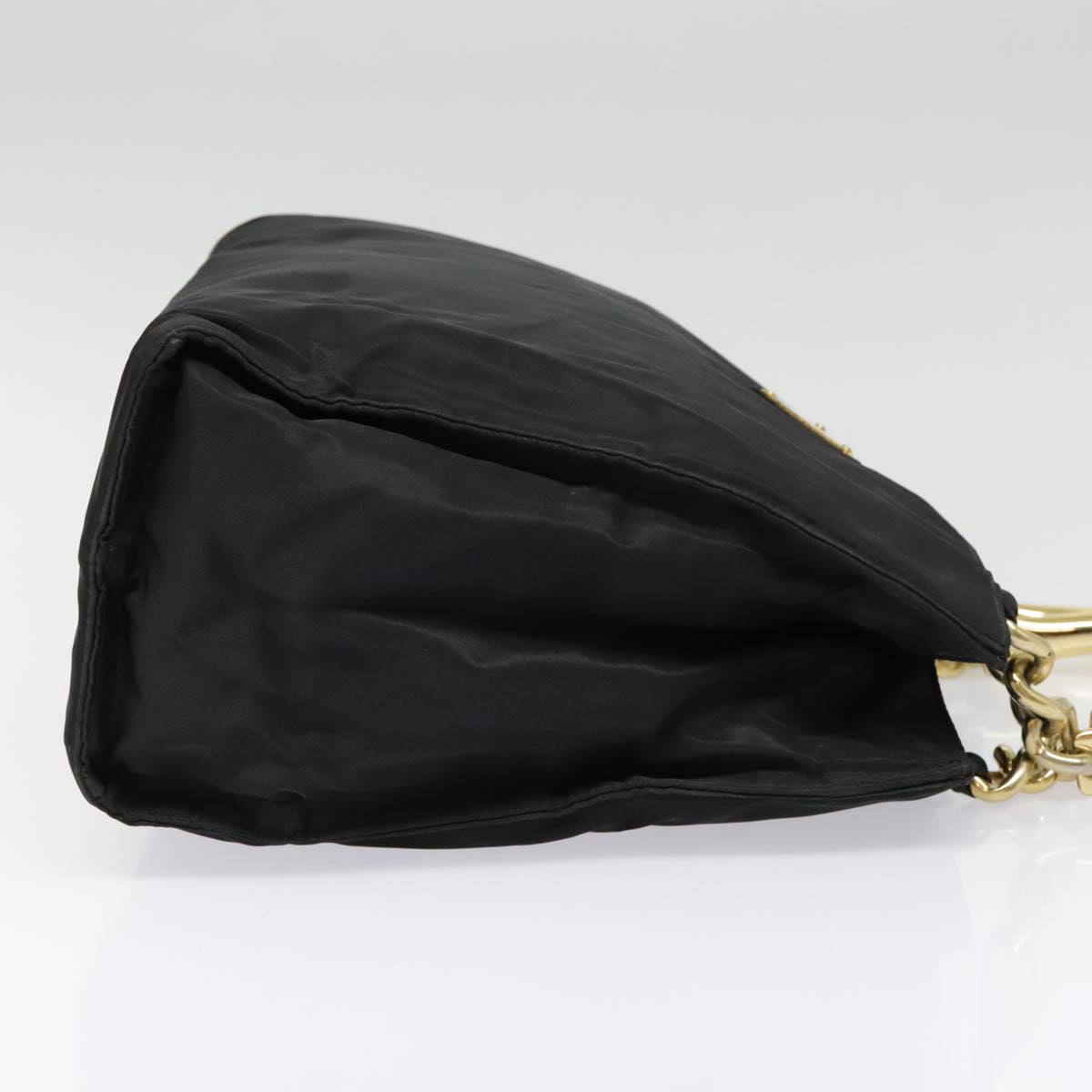 Luxury Prada Hand Bag Nylon Black Gold 90752