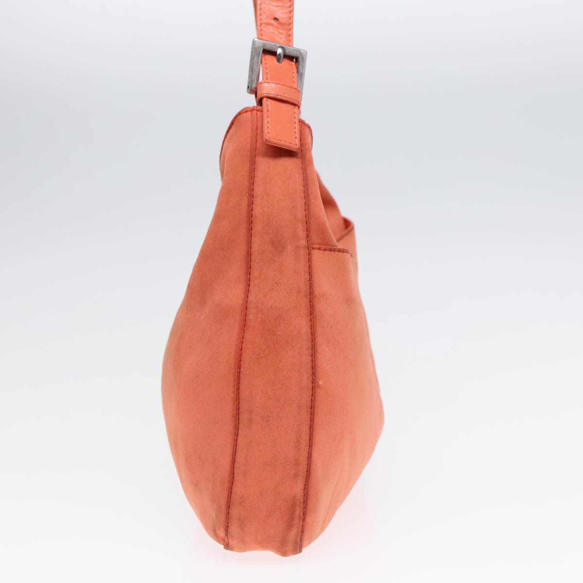 Luxury Fendi Mamma Baguette Shoulder Bag Nylon Orange Silver90787