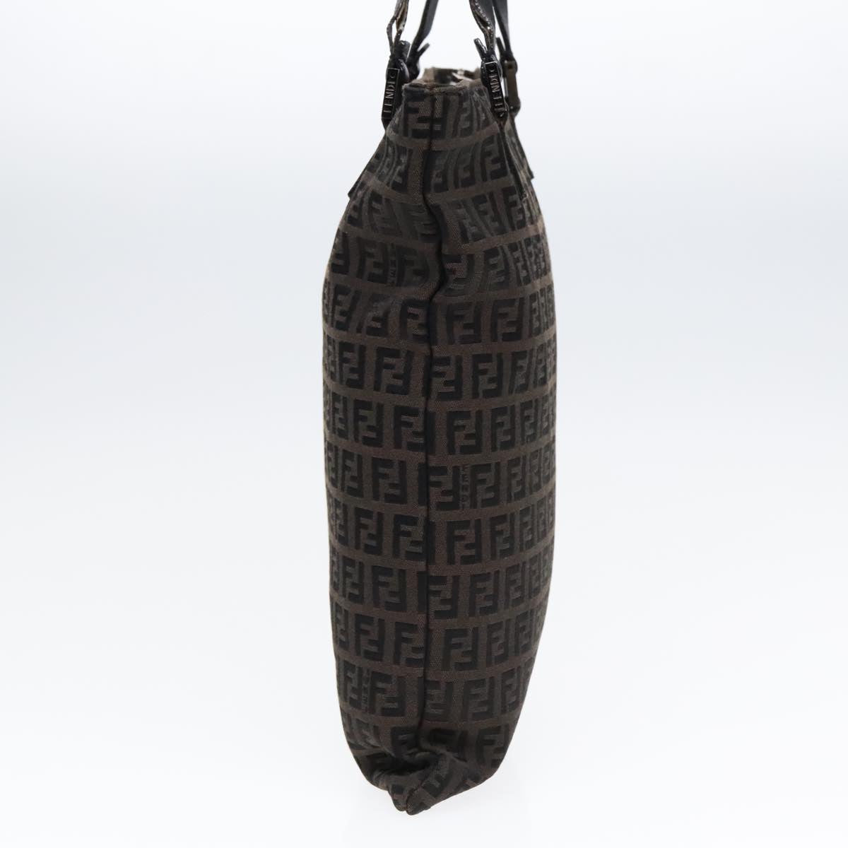 Luxury Fendi Zucchino Canvas Tote Bag Dark Brown90829
