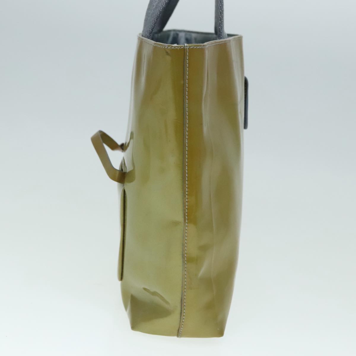 Luxury Prada Hand Bag Enamel Lime Yellow 91019
