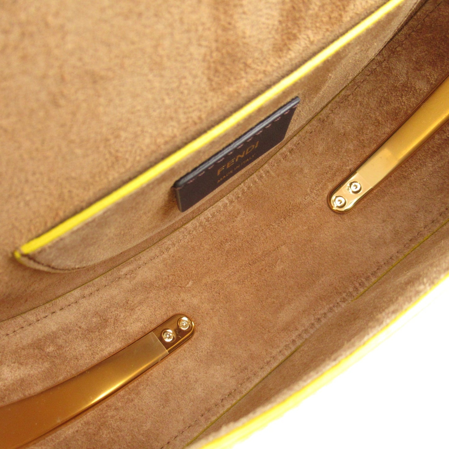 Luxury Fendi Moonlight Shoulder bag Shoulder bag Calfskin (cowhide) Yellow