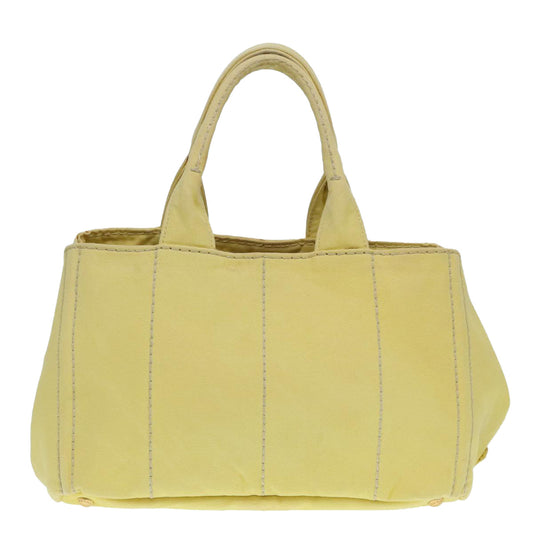 Luxury Prada Canapa MM Hand Bag Canvas Yellow Gold 91234