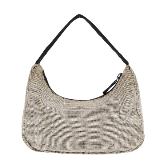 Luxury Prada Sports Hand Bag Canvas White Black Silver 91239
