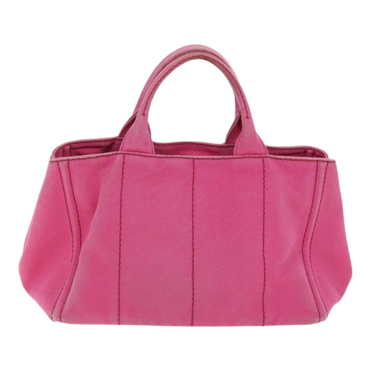 Luxury Prada Canapa MM Hand Bag Canvas Pink Gold 91241