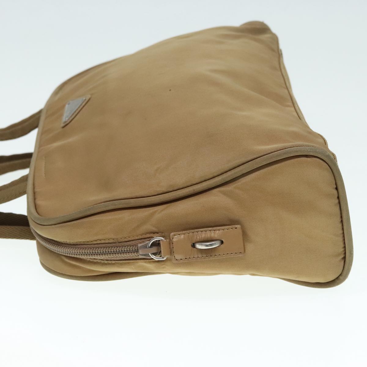 Luxury Prada Hand Bag Nylon Khaki Silver 91246