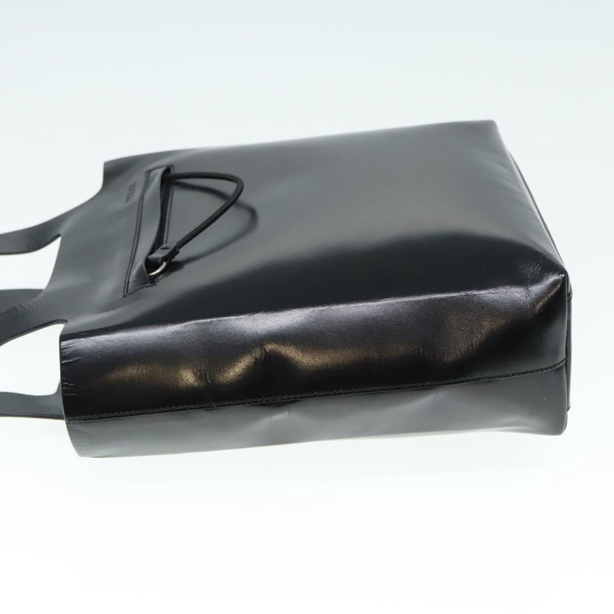 Luxury Prada Tote Bag Leather Black Silver 91249