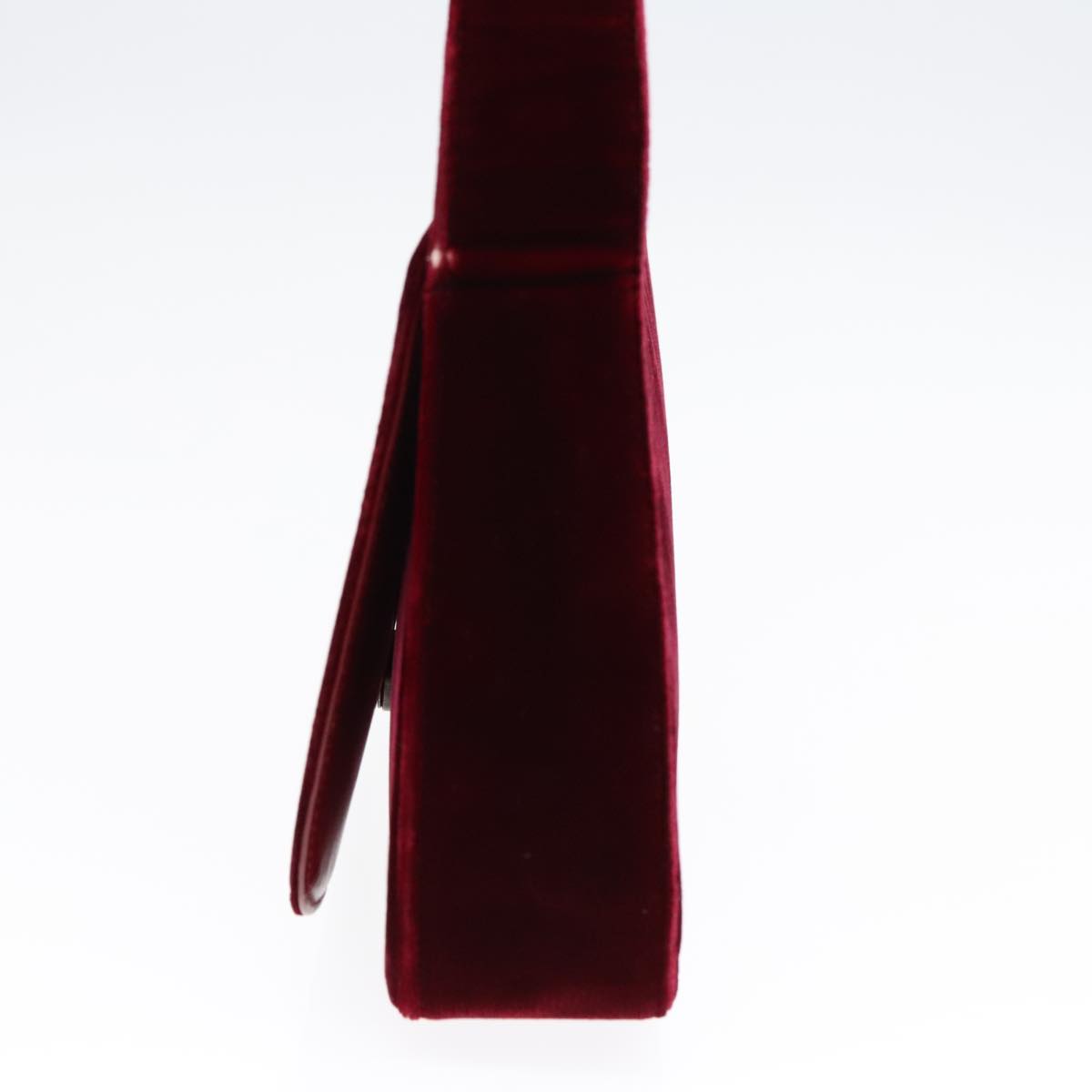Luxury Prada Shoulder Bag Velor Wine Red 91258