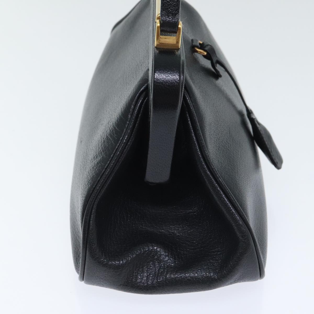 Luxury Prada Hand Bag Leather Black Gold 91260